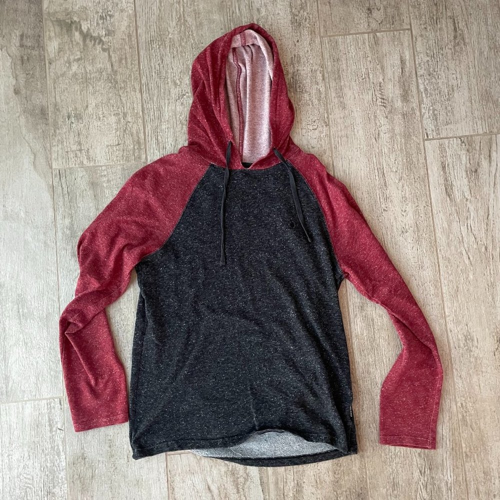 Volcom Hoodie Two-Toned Red and Grey - Size S